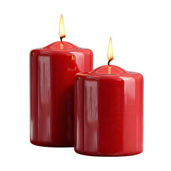 red candle on white background