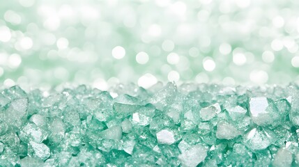 Sparkling Green Crystal Pile, Shiny Gemstones Background