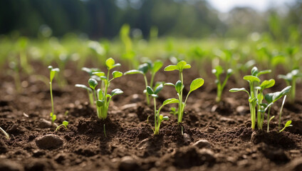 Exuberant Seedlings Thriving from Abundant Light