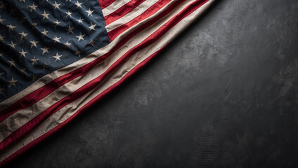 Aerial View of the American Flag on a Dark Surface