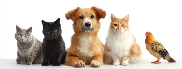 Pets Row Photo  Animal Portrait Studio Shot