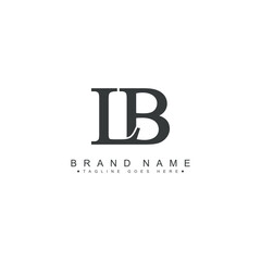 Abstract Letter LB Logo - Initial Monogram Template for Alphabet L and B