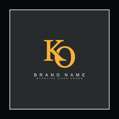Obraz premium Vector Template for Initial Letter KO Logo - Elegant Monogram Logo for Alphabet K and O