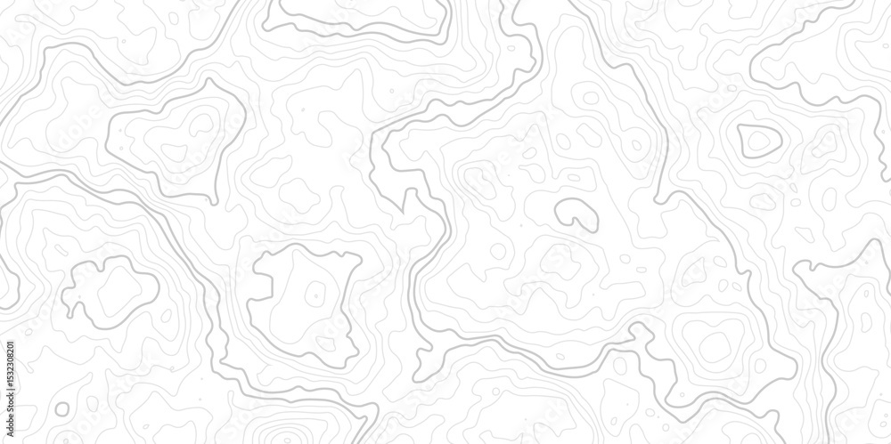 Fototapete geographic contour map paper texture. terrain path isolated on a background.geographic mountain reli