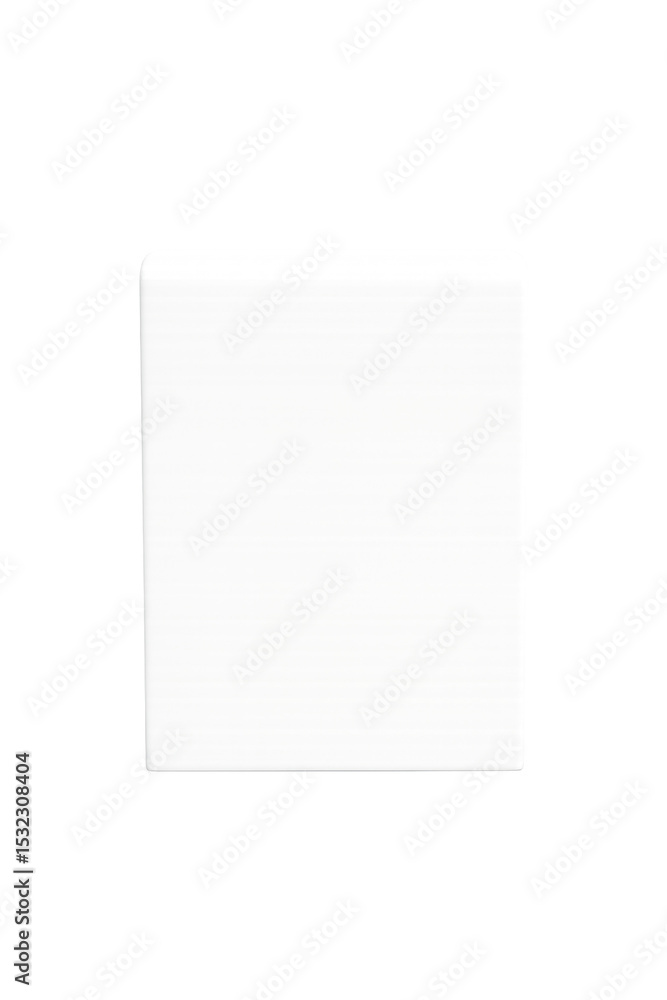 Poster minimalistic white box on transparent background, showcasing simplicity and elegance. this design el
