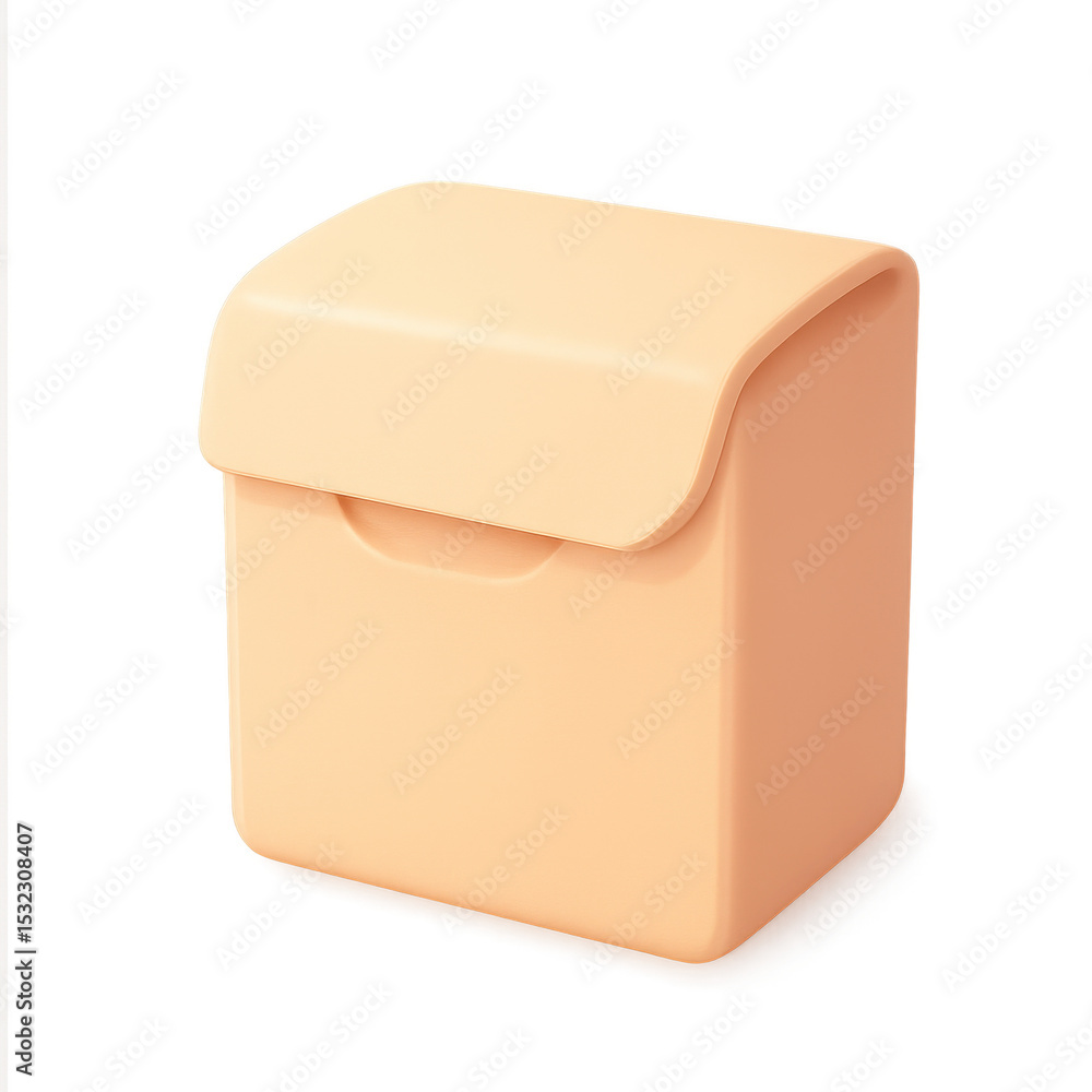 Poster minimalist cardboard box with soft peach color and simple design, perfect for storage or organizatio