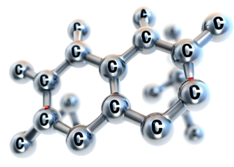 Complex carbon molecular structure isolated on a white background