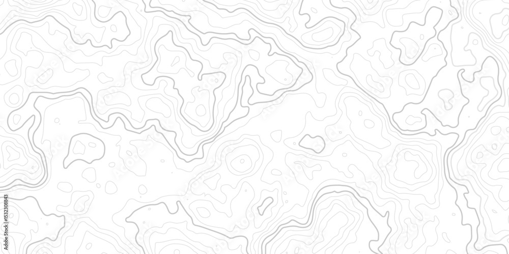 Fototapete geographic contour map paper texture. terrain path isolated on a background.geographic mountain reli