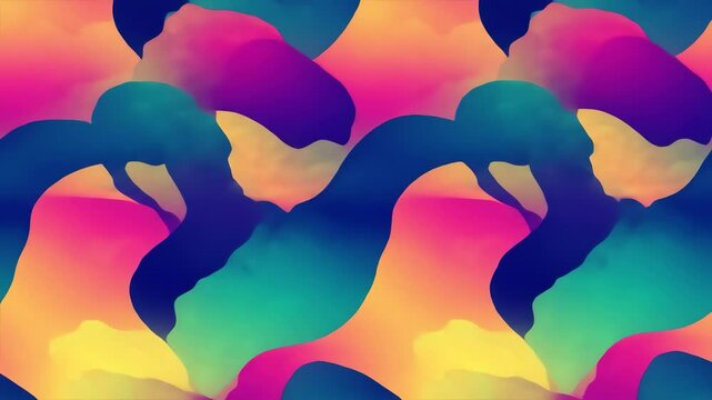 Vibrant Flowing Abstract Colors Morphing in a Psychedelic Seamless Loop Animation