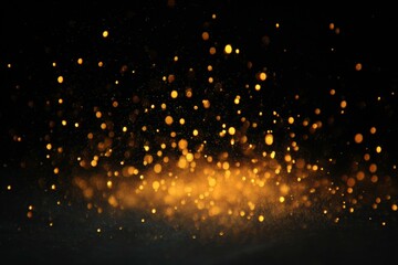 Golden Sparkling Particles Abstract Background