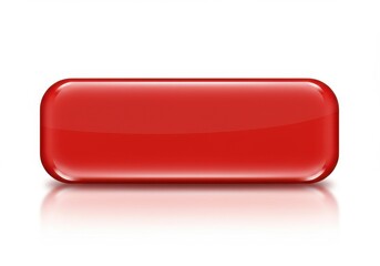 Shiny red rectangular button with rounded edges