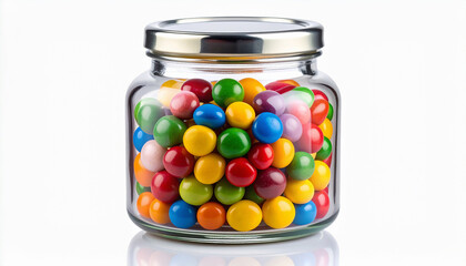 Rainbow Candy Jar on White