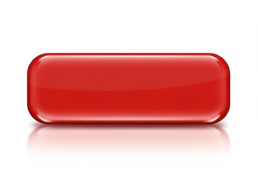 Shiny red rectangular button with rounded edges