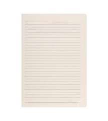 This lined paper sheet with red margins on a white background is crafted for educational purposes, ideal for writing notes, study plans, and school assignments. 