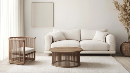 Modern minimalist living room featuring Ggumbi playpen in one corner, designed for daily use