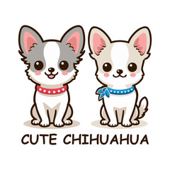 Chihuahua logo vector illustration template. simple lettering design icon of cute animals
