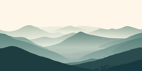 Obraz premium Misty Mountain Range