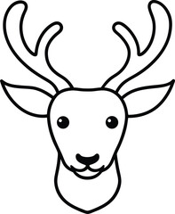 Naklejka premium deer head icon line art vector illustration on transparent background