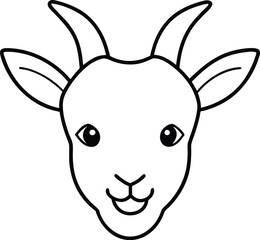 Fototapeta premium goat head icon line art vector illustration on transparent background