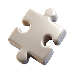 Obraz premium Single beige puzzle piece 3d render isolated on transparent background