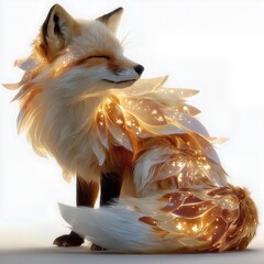 A whimsical fox with a cheeky smile, soft glowing icon