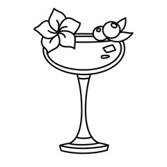 Drink Cocktail Line Vector