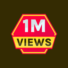 one million views badge design for thumbnail design