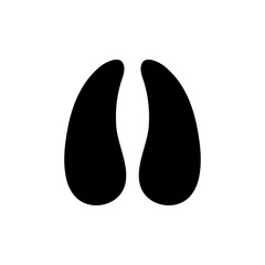 Giraffe footprint silhouette vector flat illustration design.