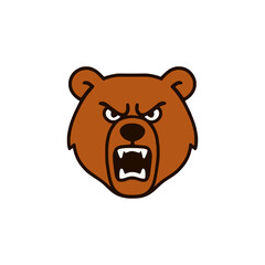 angry bear head wild animal logo vector illustration template design