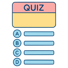 Obraz premium quiz trivia game multiple choice flat color vector illustration template design