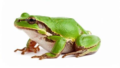 Obraz premium Frog over white background, no shadow