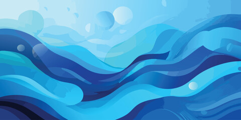 Fototapeta premium Abstract Blue Wave Design