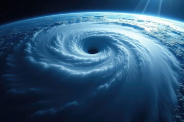 Powerful Hurricane Vortex Epic Cyclone Aerial View