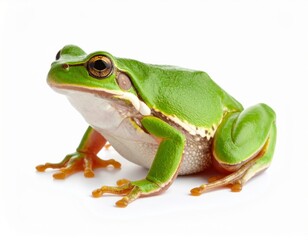 Obraz premium Frog over white background, no shadow