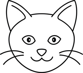 Obraz premium cat head kawaii style vector on transparent background