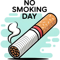 No Smoking Day Cigarette Illustration