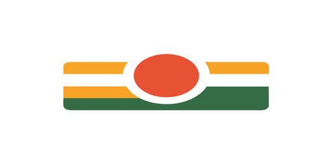 Horizontal graphic with orange, red, and green bands