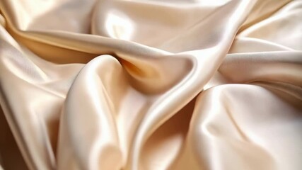 Abstract cream silk fabric with flowing and rippled folds reflecting light and shadow, creating a soft and luxurious texture. - Powered by Adobe
