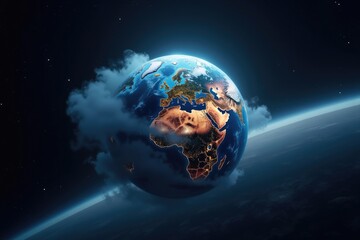 Earth Night View from Space  Planetary Perspective