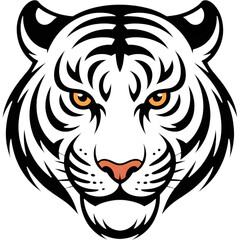 Realistic White Tiger Head Portrait