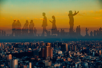 people on tall buildings