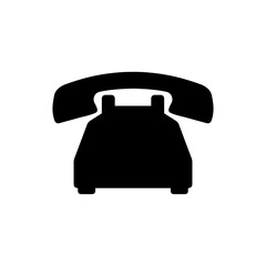 Old telephone silhouette vector flat illustration design.