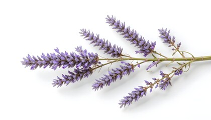 Lavender Branch on White Background Floral Minimalist Design