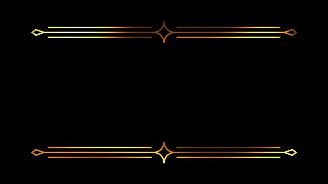 Shiny Gold Ornamental Frame on Black Background &ndash; 4K Luxury Vintage Border