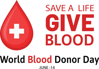 World blood donor day illustration promoting blood donation and saving lives on june 14th