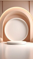 Modern display setup for products studio minimalist design indoor environment front view creative concept
