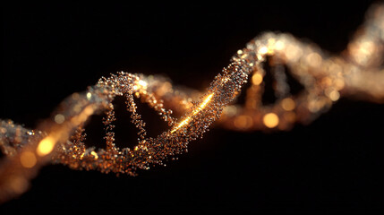 Microscopic View: DNA Double Helix Structure Illuminated