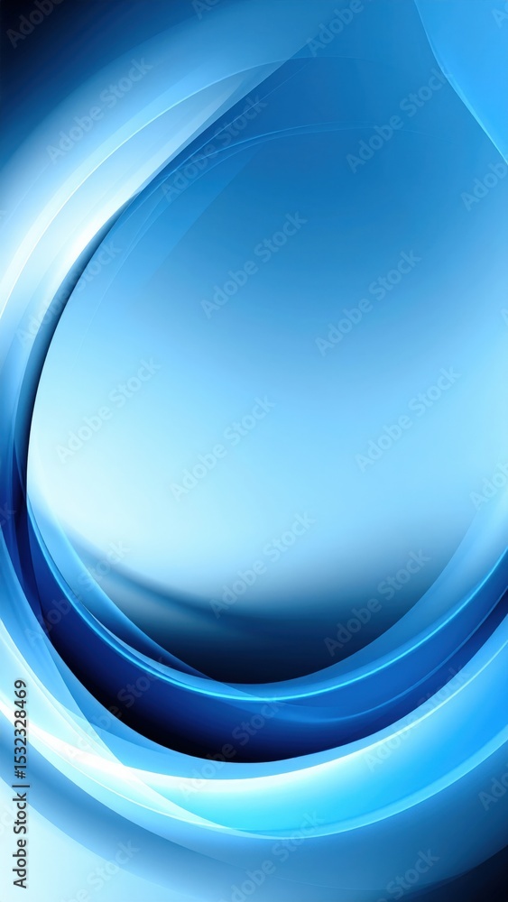 Poster dynamic abstract blue swirl digital art graphic design modern aesthetic angular perspective visual c