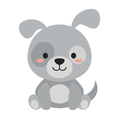 Cute Grey Dog Cartoon