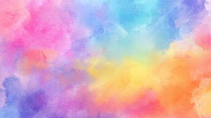 Vibrant Watercolor Rainbow Texture: Colorful Abstract Background
